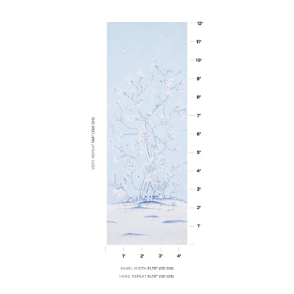 SCHUMACHER WALLCOVERING  RHAPSODY IN BLUE CHINOIS PALAIS PANEL   SKY   - 5007128