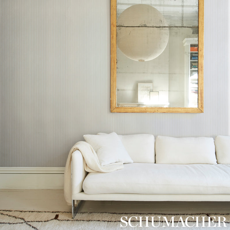 SCHUMACHER  TEXTURED & HIGH PERFORMANCE WALLCOVERING GALVANIZED RIB   IVORY   - 5007364