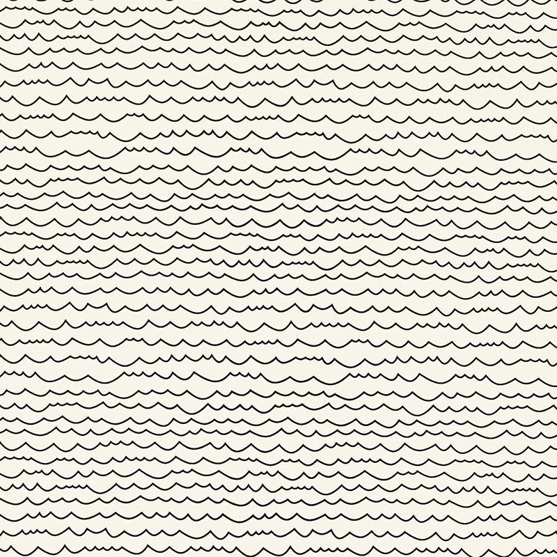 SCHUMACHER WALLCOVERING  DRAWN FROM NATURE WAVES   BLACK & WHITE   - 5007461