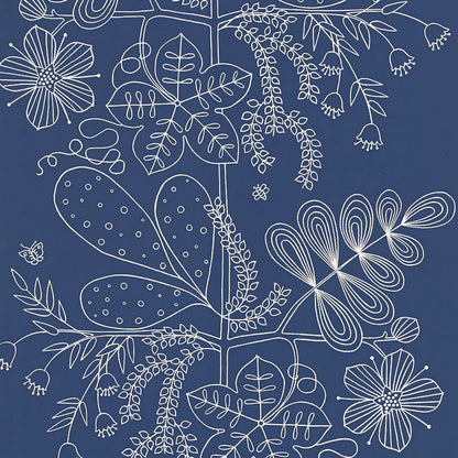 SCHUMACHER WALLCOVERING  DRAWN FROM NATURE BLOMMEN   MARINE   - 5007493