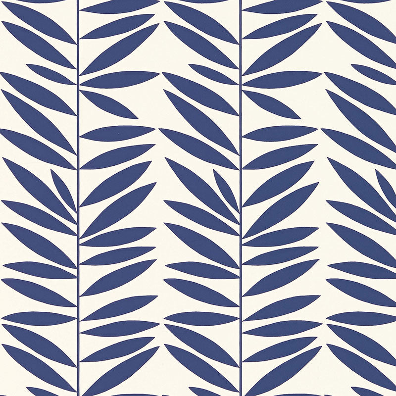 SCHUMACHER  DRAWN FROM NATURE LEAF STRIPE   MARINE   - 5007512