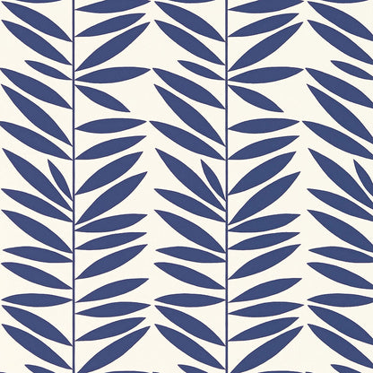 SCHUMACHER  DRAWN FROM NATURE LEAF STRIPE   MARINE   - 5007512