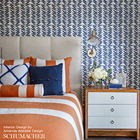 SCHUMACHER  DRAWN FROM NATURE LEAF STRIPE   Ebony   - 5007513