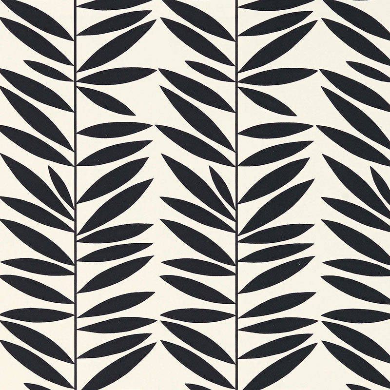 SCHUMACHER  DRAWN FROM NATURE LEAF STRIPE   Ebony   - 5007513