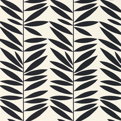 SCHUMACHER  DRAWN FROM NATURE LEAF STRIPE   Ebony   - 5007513