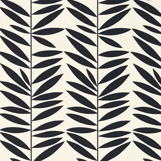SCHUMACHER  DRAWN FROM NATURE LEAF STRIPE   Ebony   - 5007513