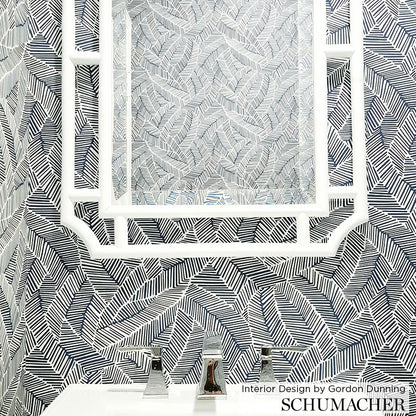 SCHUMACHER  DRAWN FROM NATURE ABSTRACT LEAF   METALLIC SLATE   - 5007534