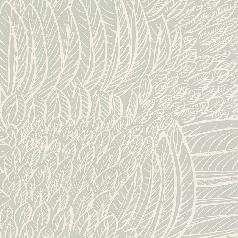 SCHUMACHER WALLCOVERING  DRAWN FROM NATURE FEATHERFEST   SMOKE   - 5007560