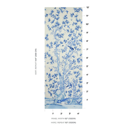 SCHUMACHER  PERENNIAL FAVORITES BRIGHTON PAVILION PANEL   BLUE   - 5007744