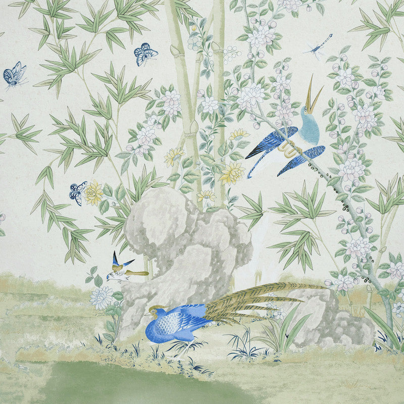 SCHUMACHER WALLCOVERING  PERENNIAL FAVORITES BRIGHTON PAVILION PANEL   GREEN   - 5007745