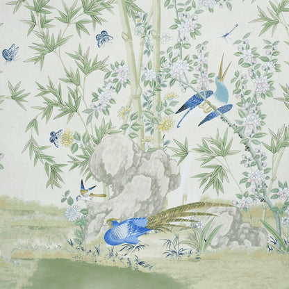 SCHUMACHER WALLCOVERING  PERENNIAL FAVORITES BRIGHTON PAVILION PANEL   GREEN   - 5007745