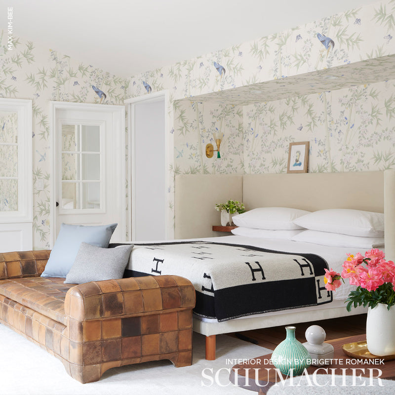 SCHUMACHER WALLCOVERING  PERENNIAL FAVORITES BRIGHTON PAVILION PANEL   GREEN   - 5007745