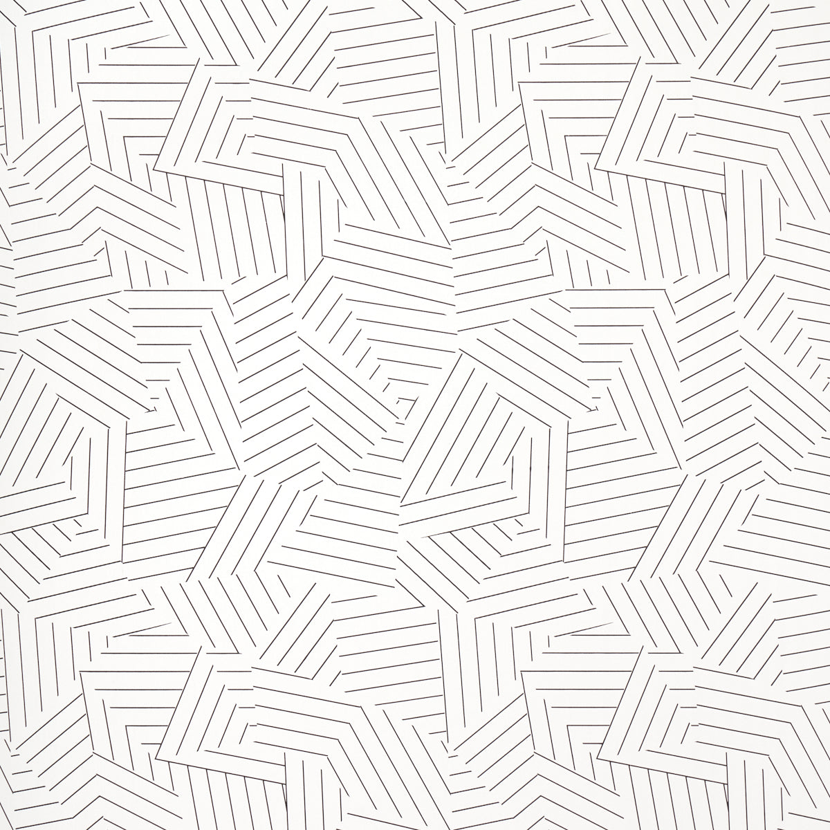 SCHUMACHER WALLCOVERING  NEW WAVE: BLACK & WHITE DECONSTRUCTED STRIPE   BLACK   - 5007973