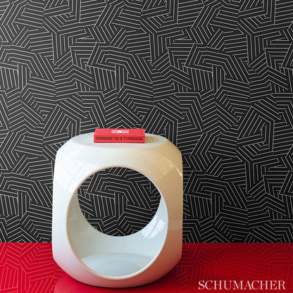 SCHUMACHER  NEW WAVE: BLACK & WHITE DECONSTRUCTED STRIPE   Ivory On Black   - 5007974