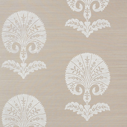 SCHUMACHER  SHANGRI-LA OTTOMAN FLOWER SISAL   FOG   - 5008210