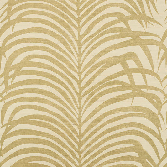 SCHUMACHER  SHANGRI-LA ZEBRA PALM SISAL   GOLD ON IVORY   - 5008220
