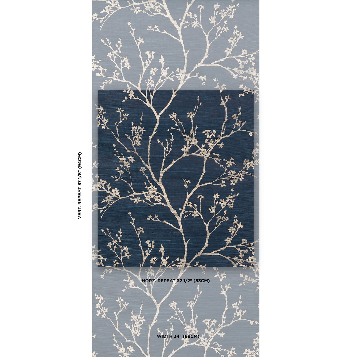 SCHUMACHER WALLCOVERING  MOON RIVER TWIGGY SISAL   INDIGO   - 5008293