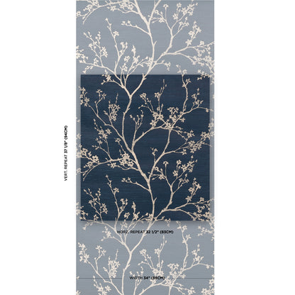 SCHUMACHER WALLCOVERING  MOON RIVER TWIGGY SISAL   INDIGO   - 5008293