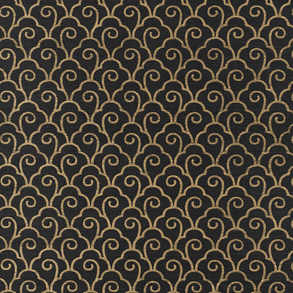 SCHUMACHER  SHANGRI-LA SCALLOP FILIGREE SISAL   GOLD ON JET   - 5008301