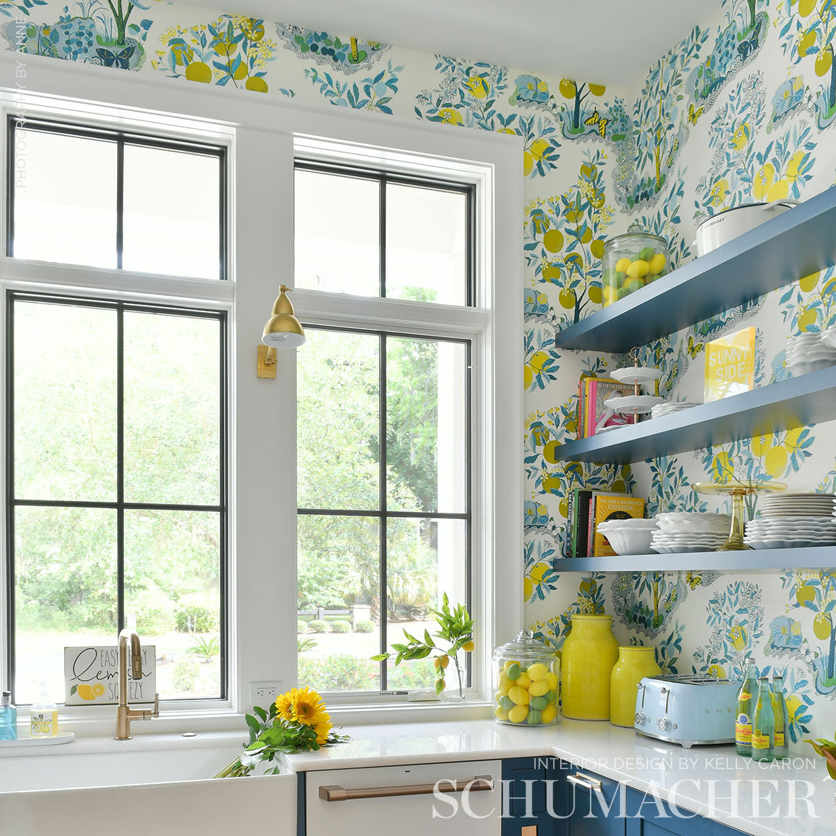 SCHUMACHER WALLCOVERING  SIGNATURE SCHUMACHER WALLCOVERING CITRUS GARDEN PANEL SET   POOL   - 5008411