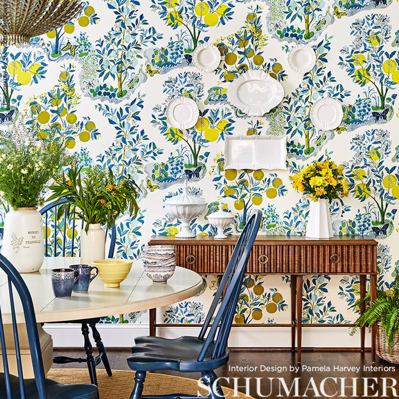 SCHUMACHER WALLCOVERING  SIGNATURE SCHUMACHER WALLCOVERING CITRUS GARDEN PANEL SET   POOL   - 5008411