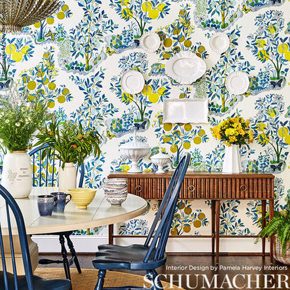 SCHUMACHER WALLCOVERING  SIGNATURE SCHUMACHER WALLCOVERING CITRUS GARDEN PANEL SET   POOL   - 5008411