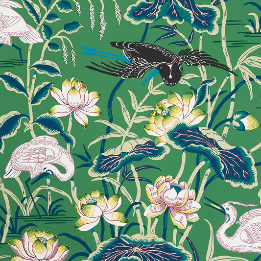 SCHUMACHER WALLCOVERING  SIGNATURE SCHUMACHER WALLCOVERING LOTUS GARDEN   JADE   - 5008430
