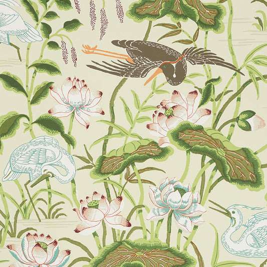 SCHUMACHER WALLCOVERING  SIGNATURE SCHUMACHER WALLCOVERING LOTUS GARDEN   PARCHMENT   - 5008431