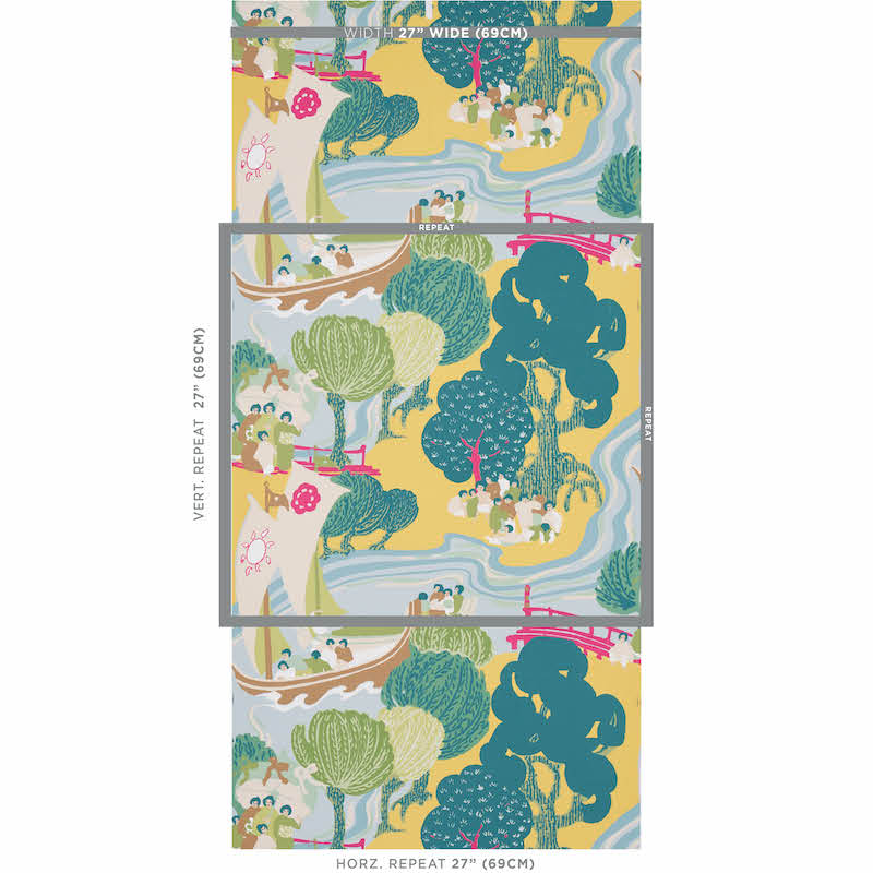 SCHUMACHER WALLCOVERING  SCHUMACHER WALLCOVERING CLASSICS PEARL RIVER   YELLOW   - 5008442