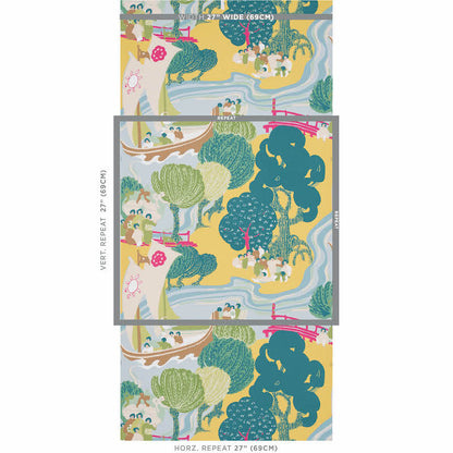 SCHUMACHER WALLCOVERING  SCHUMACHER WALLCOVERING CLASSICS PEARL RIVER   YELLOW   - 5008442