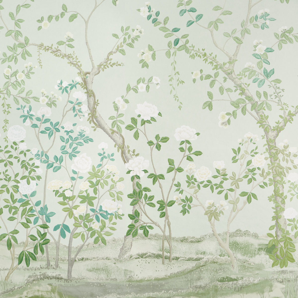 SCHUMACHER WALLCOVERING  PANELS COLLECTION MADAME DE POMPADOUR PANEL SET   GREEN   - 5008543