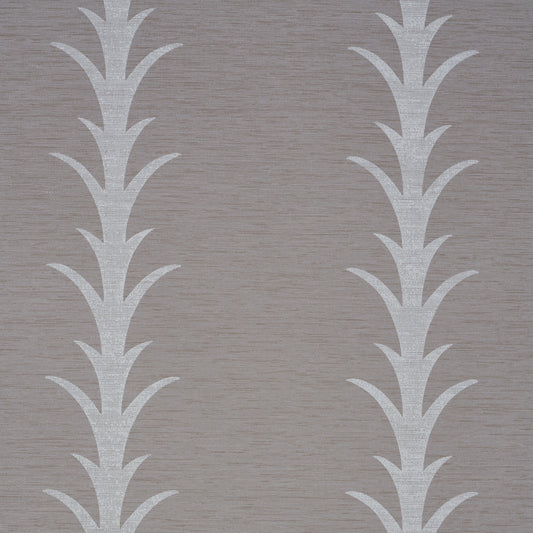SCHUMACHER  SILVER LINING PERFORMANCE WALLCOVERINGS ACANTHUS STRIPE VINYL   GREY   - 5008593