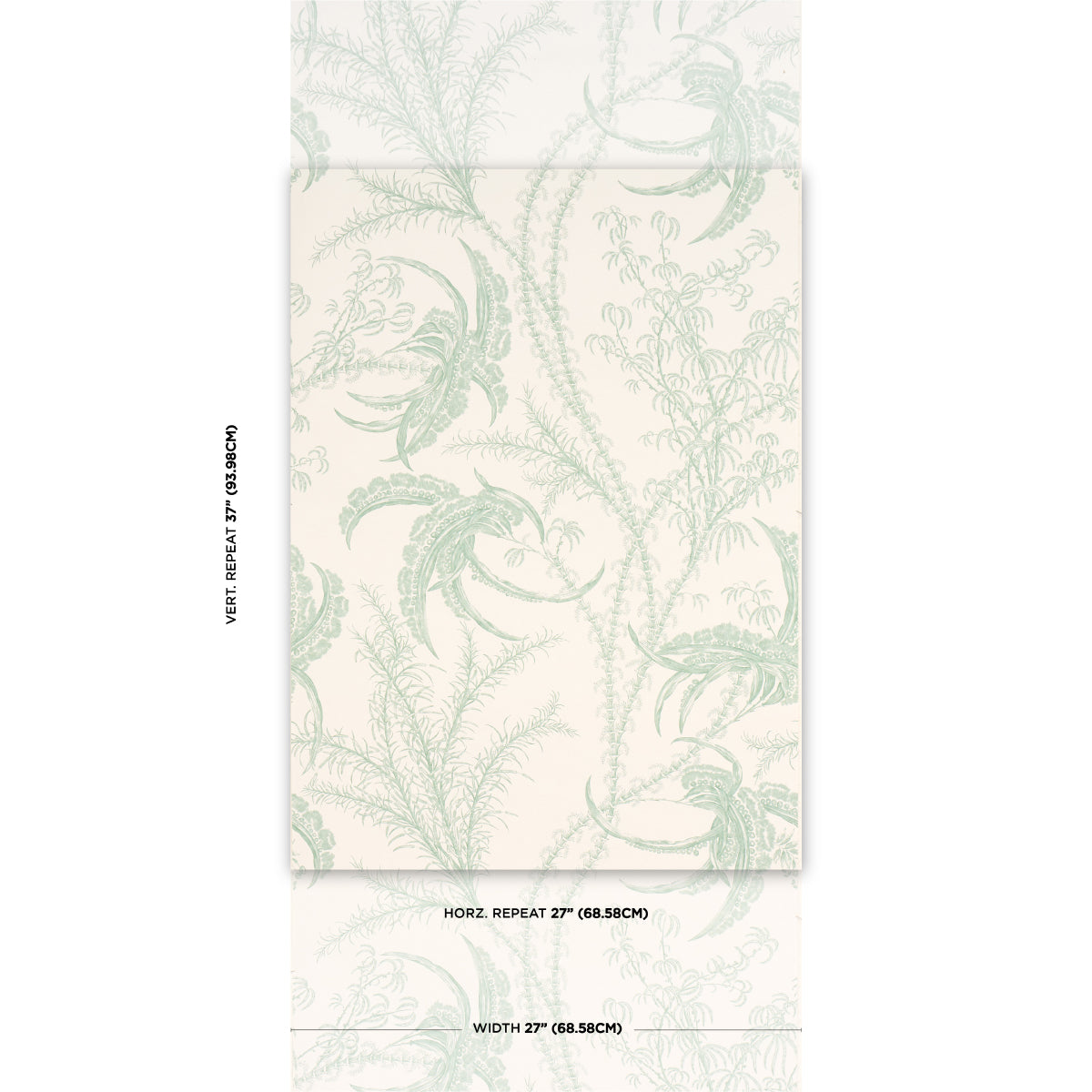 SCHUMACHER  A LOVE AFFAIR OCEAN TOILE   EUCALYPTUS ON LINEN   - 5008721
