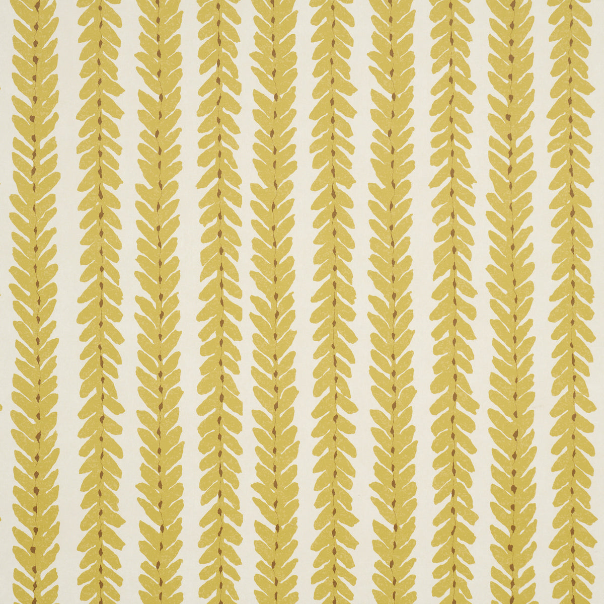 Gold leaf garland vertical pattern wallpaper on cream background.