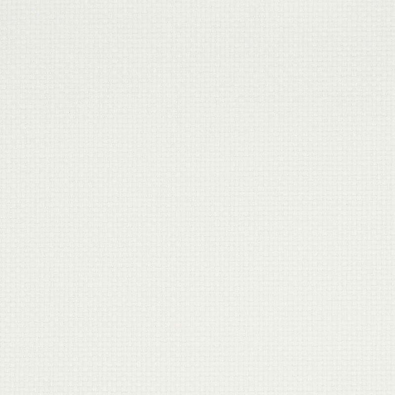 White wallcovering with a woven texture and subtle grid pattern; canvas-like finish.