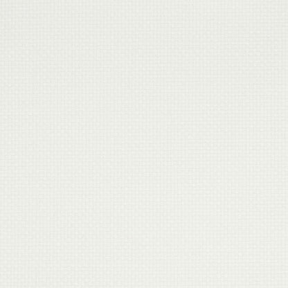 White wallcovering with a woven texture and subtle grid pattern; canvas-like finish.