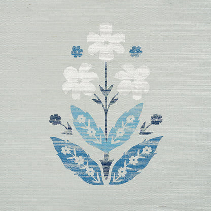 SCHUMACHER WALLCOVERING  TEXTURAL APPEAL FLOWERET SISAL   BLUES   - 5008910