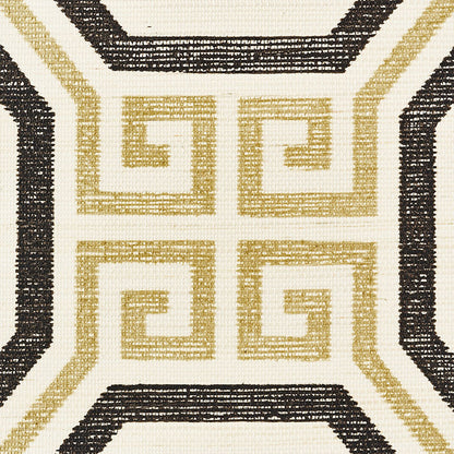 SCHUMACHER WALLCOVERING  ORIENT EXPRESS OCTAVIA SISAL   GOLD & JET   - 5008930