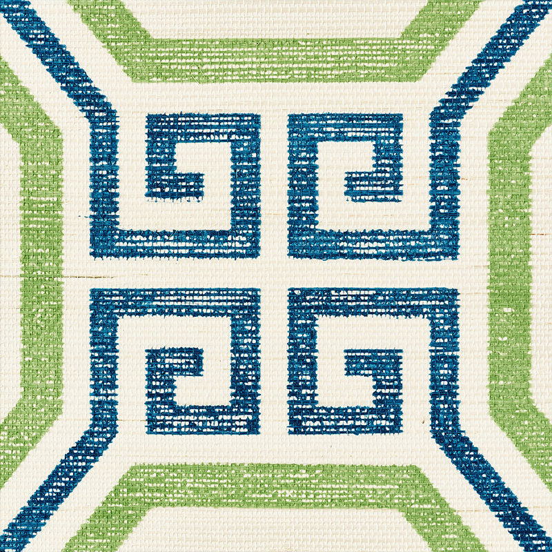 SCHUMACHER WALLCOVERING  ORIENT EXPRESS OCTAVIA SISAL   TURQUOISE & PALM   - 5008931