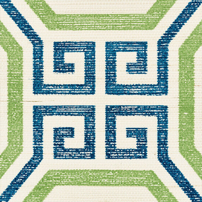 SCHUMACHER WALLCOVERING  ORIENT EXPRESS OCTAVIA SISAL   TURQUOISE & PALM   - 5008931