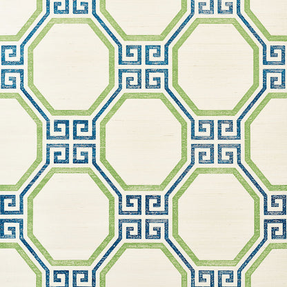 SCHUMACHER WALLCOVERING  ORIENT EXPRESS OCTAVIA SISAL   TURQUOISE & PALM   - 5008931