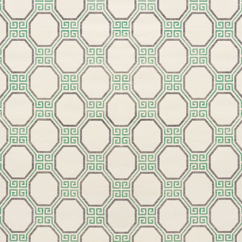 SCHUMACHER  TEXTURED WALLCOVERINGS & PRINTED GRASSCLOTHS OCTAVIA SISAL   JADE   - 5008934