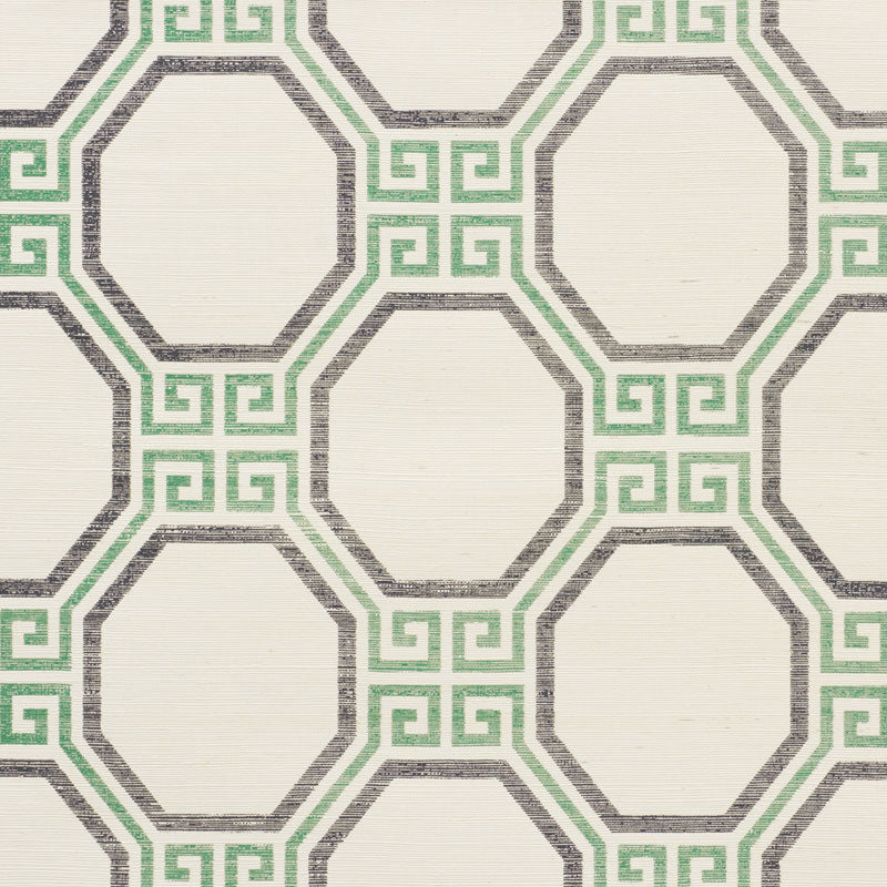 SCHUMACHER  TEXTURED WALLCOVERINGS & PRINTED GRASSCLOTHS OCTAVIA SISAL   JADE   - 5008934