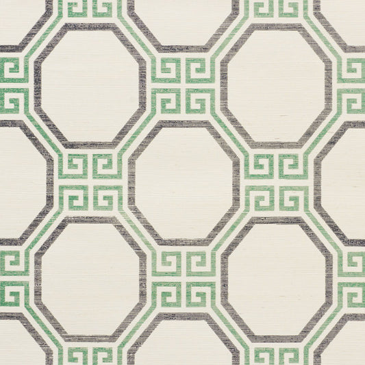 SCHUMACHER  TEXTURED WALLCOVERINGS & PRINTED GRASSCLOTHS OCTAVIA SISAL   JADE   - 5008934