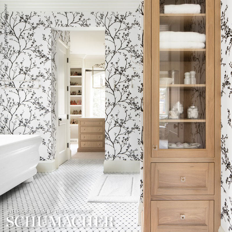 SCHUMACHER WALLCOVERING  TEXTURAL APPEAL TWIGGY PAPERWEAVE   BLACK   - 5008942