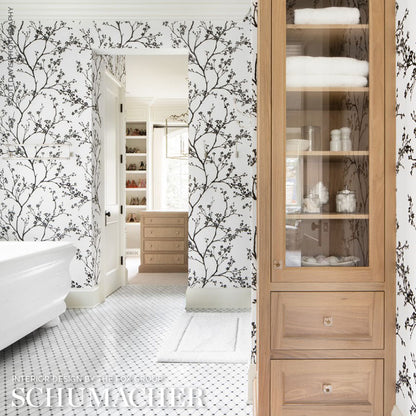 SCHUMACHER WALLCOVERING  TEXTURAL APPEAL TWIGGY PAPERWEAVE   BLACK   - 5008942