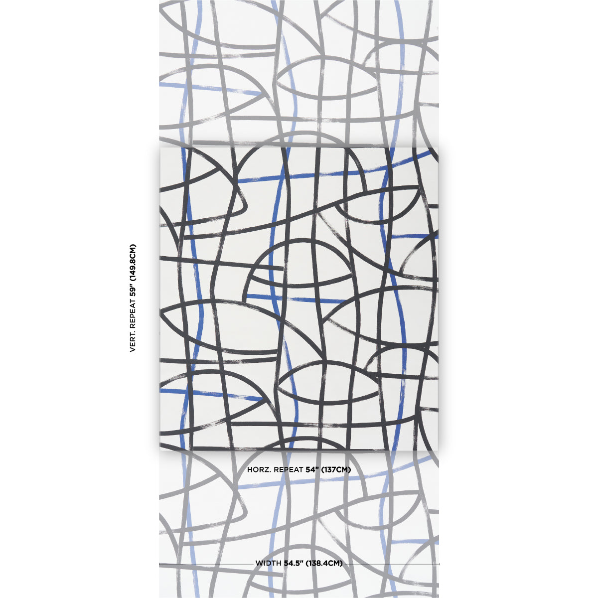 SCHUMACHER  BROAD STROKES ABSTRATTO   BLACK , COBALT   - 5009071