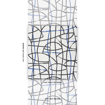 SCHUMACHER  BROAD STROKES ABSTRATTO   BLACK , COBALT   - 5009071