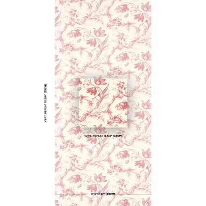 SCHUMACHER  PERENNIAL FAVORITES TOILE DE FLEURS   ROUGE   - 5009122