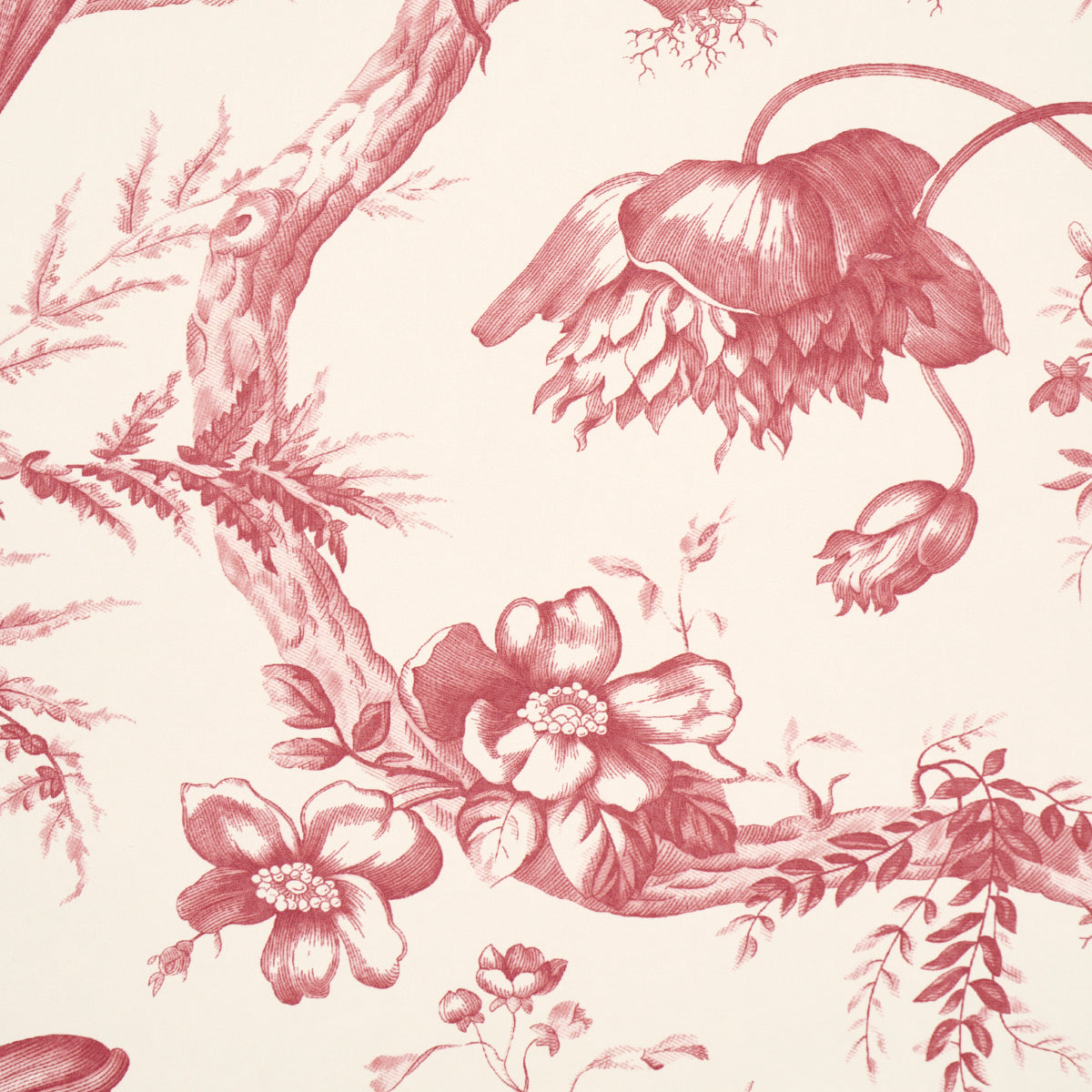 SCHUMACHER  PERENNIAL FAVORITES TOILE DE FLEURS   ROUGE   - 5009122